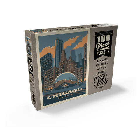 Chicago, IL: Magic Bean, Vintage Poster 100 Jigsaw Puzzle box view2