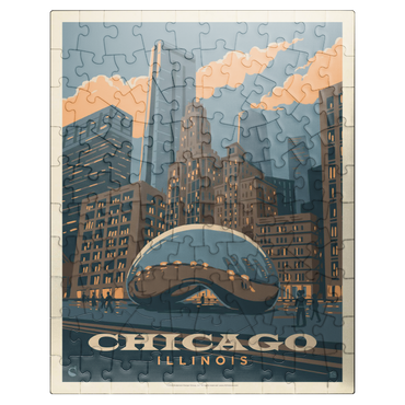 puzzleplate Chicago, IL: Magic Bean, Vintage Poster 100 Jigsaw Puzzle