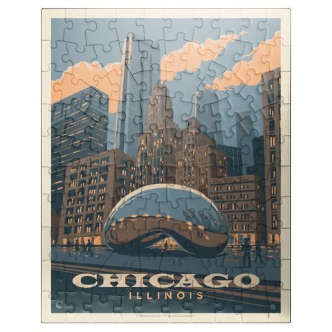 puzzleplate Chicago, IL: Magic Bean, Vintage Poster 100 Jigsaw Puzzle