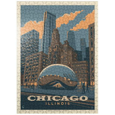 puzzleplate Chicago, IL: Magic Bean, Vintage Poster 500 Jigsaw Puzzle