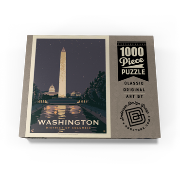 Washington DC: Reflections Of Freedom, Vintage Poster 1000 Jigsaw Puzzle box view3