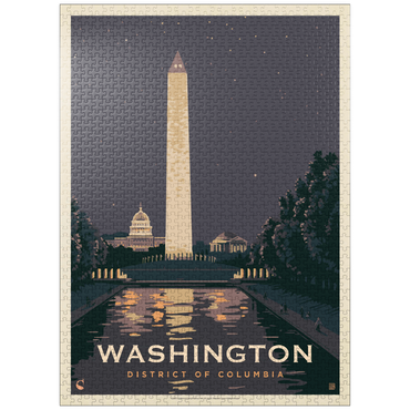 puzzleplate Washington DC: Reflections Of Freedom, Vintage Poster 1000 Jigsaw Puzzle