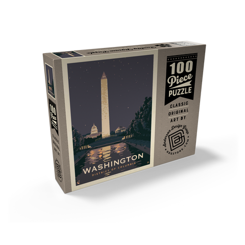 Washington DC: Reflections Of Freedom, Vintage Poster 100 Jigsaw Puzzle box view2