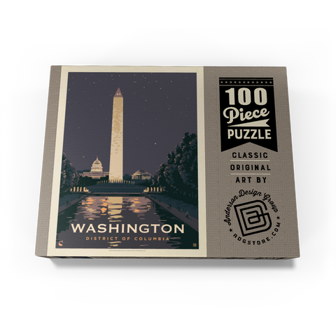 Washington DC: Reflections Of Freedom, Vintage Poster 100 Jigsaw Puzzle box view3