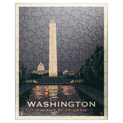 puzzleplate Washington DC: Reflections Of Freedom, Vintage Poster 100 Jigsaw Puzzle
