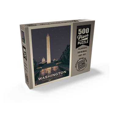 Washington DC: Reflections Of Freedom, Vintage Poster 500 Jigsaw Puzzle box view2
