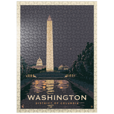 puzzleplate Washington DC: Reflections Of Freedom, Vintage Poster 500 Jigsaw Puzzle