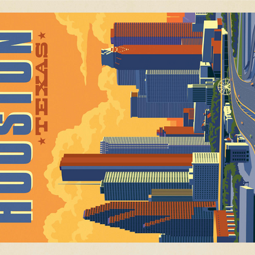 Houston, Texas: Skyline, Vintage Poster 1000 Jigsaw Puzzle 3D Modell