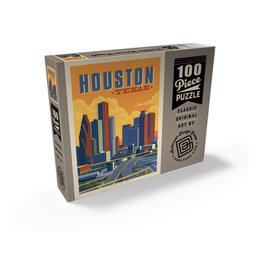 Houston, Texas: Skyline, Vintage Poster 100 Jigsaw Puzzle box view2