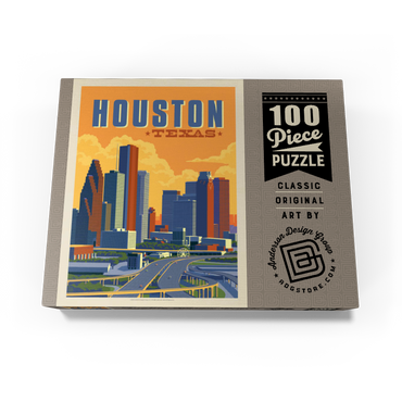Houston, Texas: Skyline, Vintage Poster 100 Jigsaw Puzzle box view3