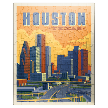 puzzleplate Houston, Texas: Skyline, Vintage Poster 100 Jigsaw Puzzle