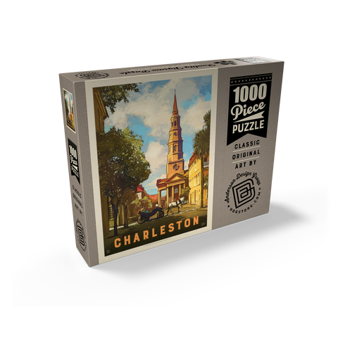 Charleston, South Carolina: St Philip's Church, Vintage Poster 1000 Jigsaw Puzzle box view2