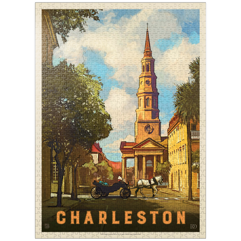 puzzleplate Charleston, South Carolina: St Philip's Church, Vintage Poster 1000 Jigsaw Puzzle