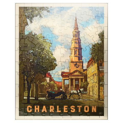 puzzleplate Charleston, South Carolina: St Philip's Church, Vintage Poster 100 Jigsaw Puzzle