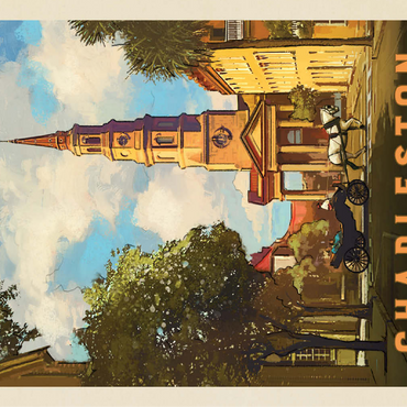 Charleston, South Carolina: St Philip's Church, Vintage Poster 100 Jigsaw Puzzle 3D Modell