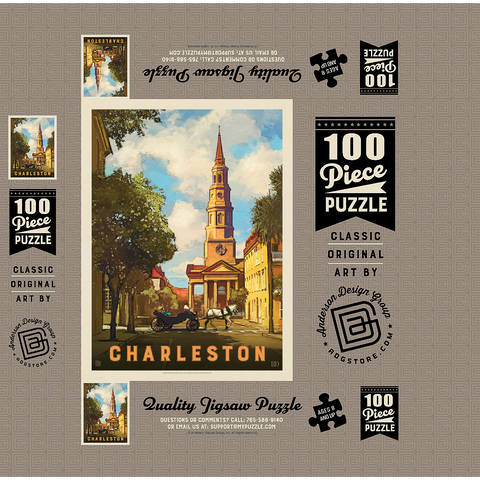 Charleston, South Carolina: St Philip's Church, Vintage Poster 100 Jigsaw Puzzle box 3D Modell