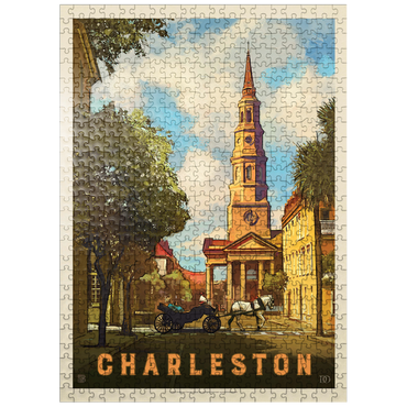 puzzleplate Charleston, South Carolina: St Philip's Church, Vintage Poster 500 Jigsaw Puzzle