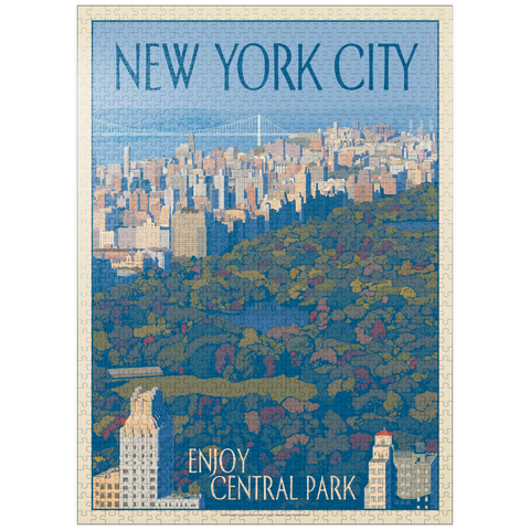 puzzleplate New York City: Enjoy Central Park, Vintage Poster 1000 Jigsaw Puzzle