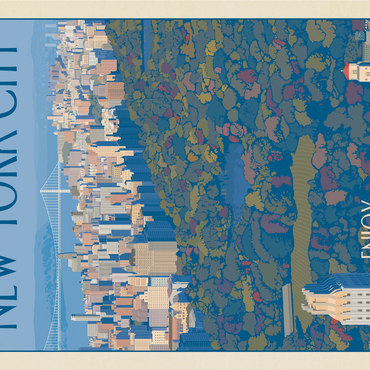 New York City: Enjoy Central Park, Vintage Poster 1000 Jigsaw Puzzle 3D Modell