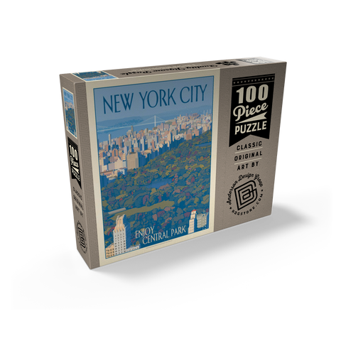 New York City: Enjoy Central Park, Vintage Poster 100 Jigsaw Puzzle box view2