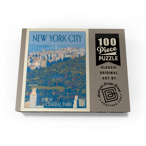 New York City: Enjoy Central Park, Vintage Poster 100 Jigsaw Puzzle box view3