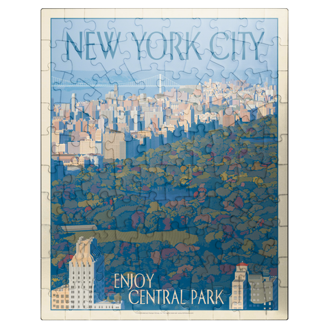 puzzleplate New York City: Enjoy Central Park, Vintage Poster 100 Jigsaw Puzzle
