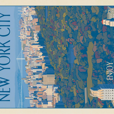 New York City: Enjoy Central Park, Vintage Poster 100 Jigsaw Puzzle 3D Modell