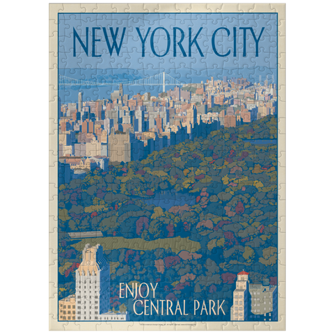 puzzleplate New York City: Enjoy Central Park, Vintage Poster 300 Jigsaw Puzzle