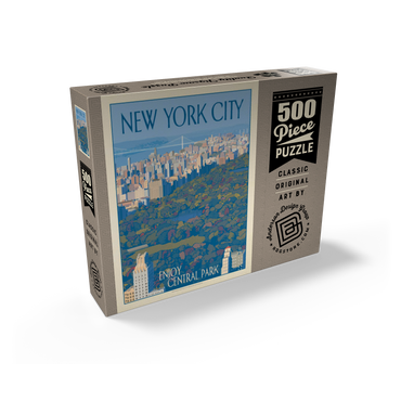 New York City: Enjoy Central Park, Vintage Poster 500 Jigsaw Puzzle box view2