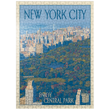 puzzleplate New York City: Enjoy Central Park, Vintage Poster 500 Jigsaw Puzzle