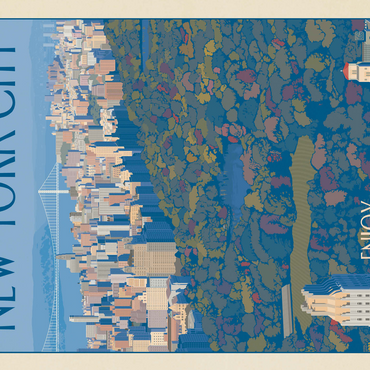 New York City: Enjoy Central Park, Vintage Poster 500 Jigsaw Puzzle 3D Modell