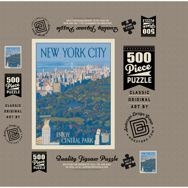 New York City: Enjoy Central Park, Vintage Poster 500 Jigsaw Puzzle box 3D Modell