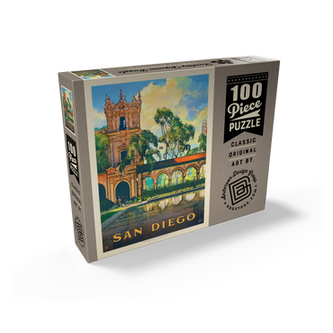 San Diego, CA: Balboa Park, Vintage Poster 100 Jigsaw Puzzle box view2