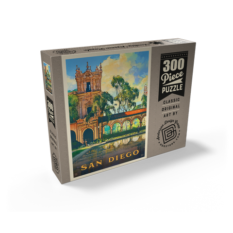 San Diego, CA: Balboa Park, Vintage Poster 300 Jigsaw Puzzle box view2