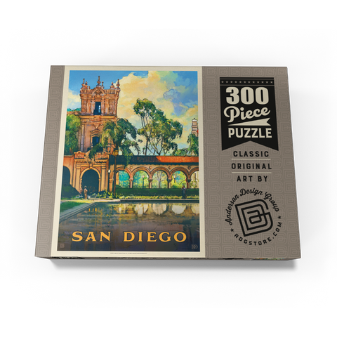 San Diego, CA: Balboa Park, Vintage Poster 300 Jigsaw Puzzle box view3