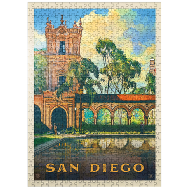 puzzleplate San Diego, CA: Balboa Park, Vintage Poster 500 Jigsaw Puzzle
