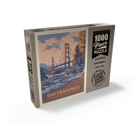 San Francisco, CA: Golden Gate-Water's Edge, Vintage Poster 1000 Jigsaw Puzzle box view2