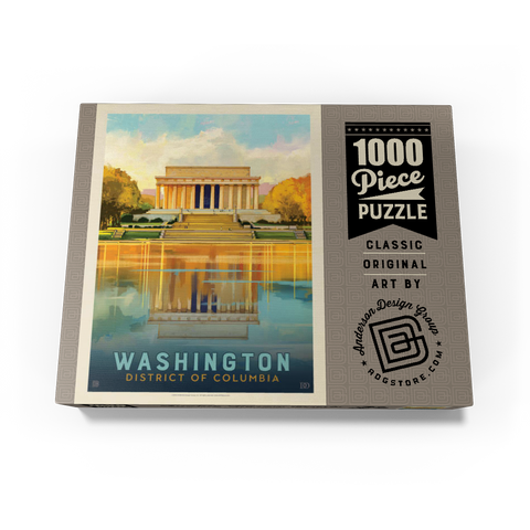 Washington, DC: Lincoln Memorial, Vintage Poster 1000 Jigsaw Puzzle box view3