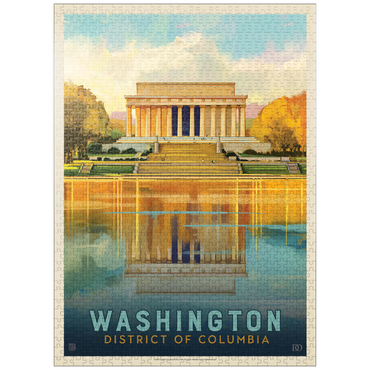 puzzleplate Washington, DC: Lincoln Memorial, Vintage Poster 1000 Jigsaw Puzzle