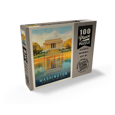 Washington, DC: Lincoln Memorial, Vintage Poster 100 Jigsaw Puzzle box view2
