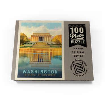 Washington, DC: Lincoln Memorial, Vintage Poster 100 Jigsaw Puzzle box view3