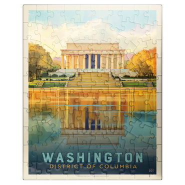 puzzleplate Washington, DC: Lincoln Memorial, Vintage Poster 100 Jigsaw Puzzle