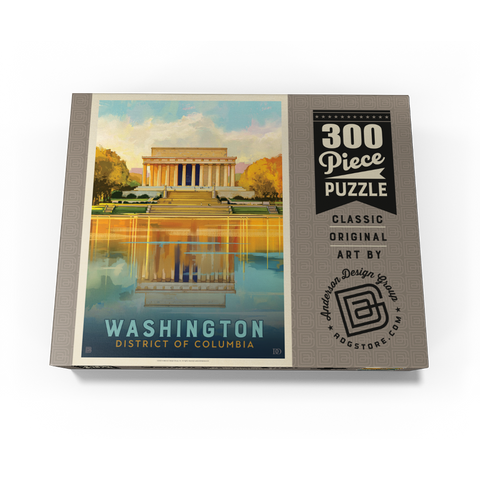 Washington, DC: Lincoln Memorial, Vintage Poster 300 Jigsaw Puzzle box view3