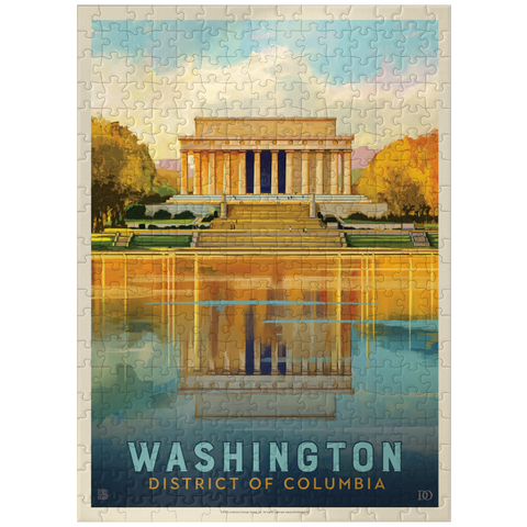 puzzleplate Washington, DC: Lincoln Memorial, Vintage Poster 300 Jigsaw Puzzle
