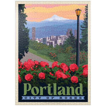 puzzleplate Portland, Oregon: City Of Roses, Vintage Poster 1000 Jigsaw Puzzle