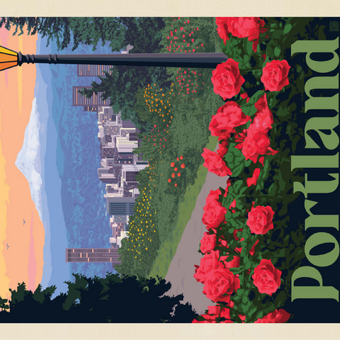 Portland, Oregon: City Of Roses, Vintage Poster 100 Jigsaw Puzzle 3D Modell