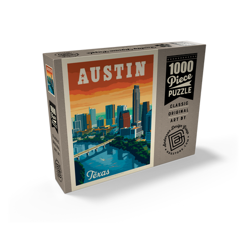 Austin, Texas: Skyline, Vintage Poster 1000 Jigsaw Puzzle box view2