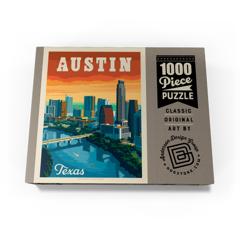 Austin, Texas: Skyline, Vintage Poster 1000 Jigsaw Puzzle box view3
