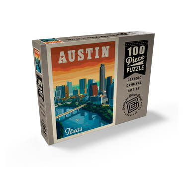 Austin, Texas: Skyline, Vintage Poster 100 Jigsaw Puzzle box view2
