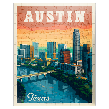 puzzleplate Austin, Texas: Skyline, Vintage Poster 100 Jigsaw Puzzle